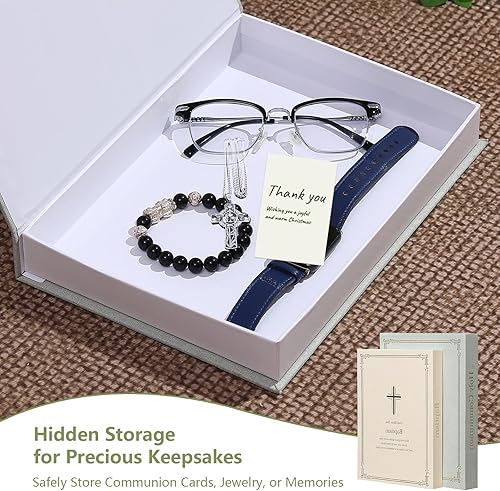 Miniatura 2 de Neatmeat Libros decorativos para decoración del hogar, juego de libros falsos con almacenamiento oculto, libros de mesa de centro neutros para sala