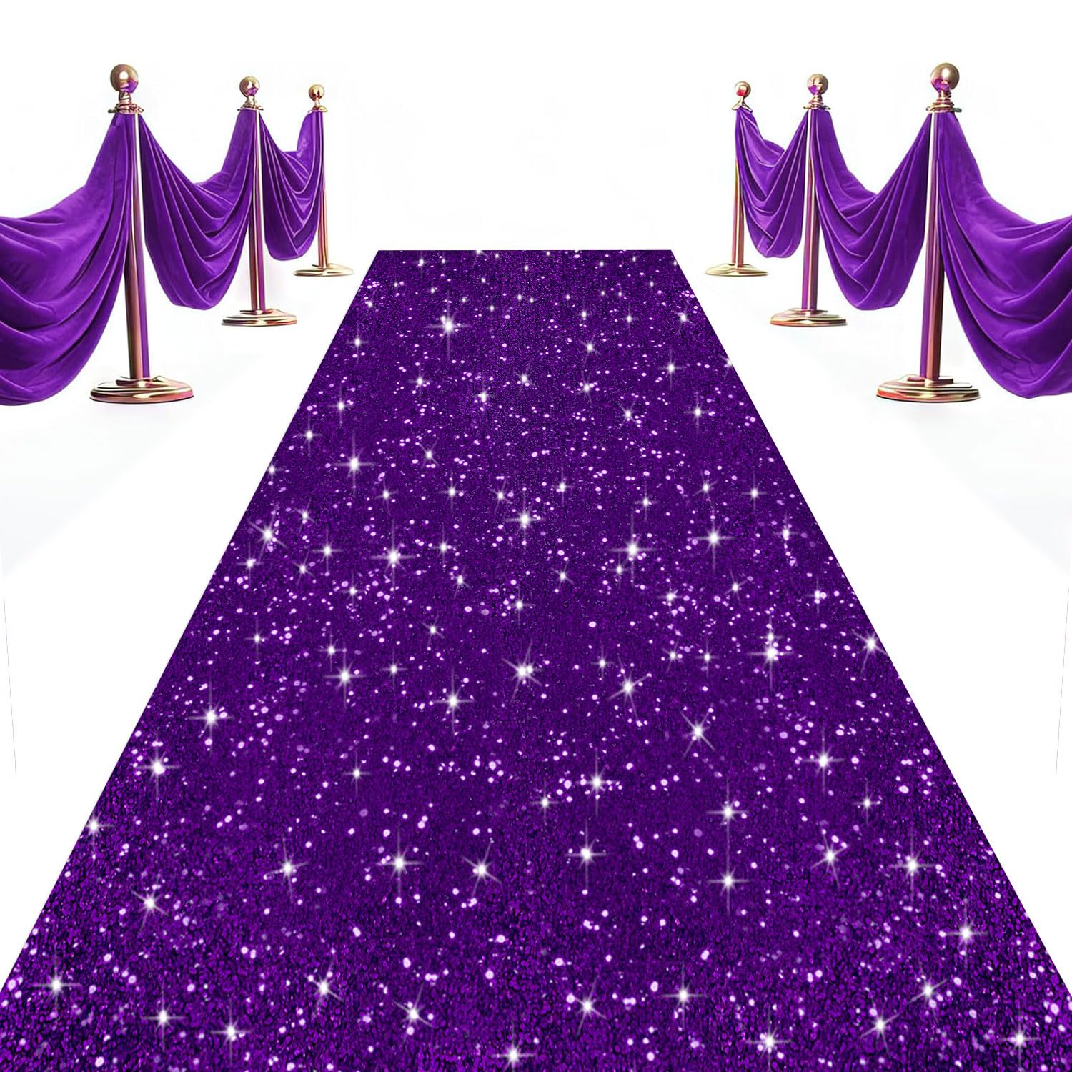 OMKSIH Purple Carpet Runner for Party Wedding Aisle Runners 2x15FT Sequin Aisle Runner for Wedding Ceremony Glitter Aisle Runner Rug Outdoor Carpet Runner for Wedding Bridal Shower Party Decorations