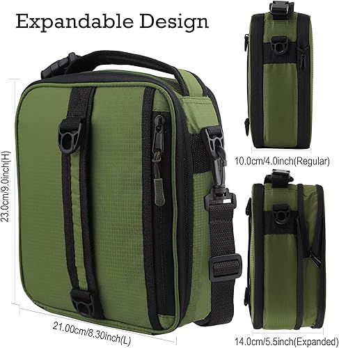 Miniatura 3 de GOWRAPS Lonchera para hombres y niños, pequeña bolsa de almuerzo aislada para trabajo, escuela, viajes, lonchera táctica con correa rectangular