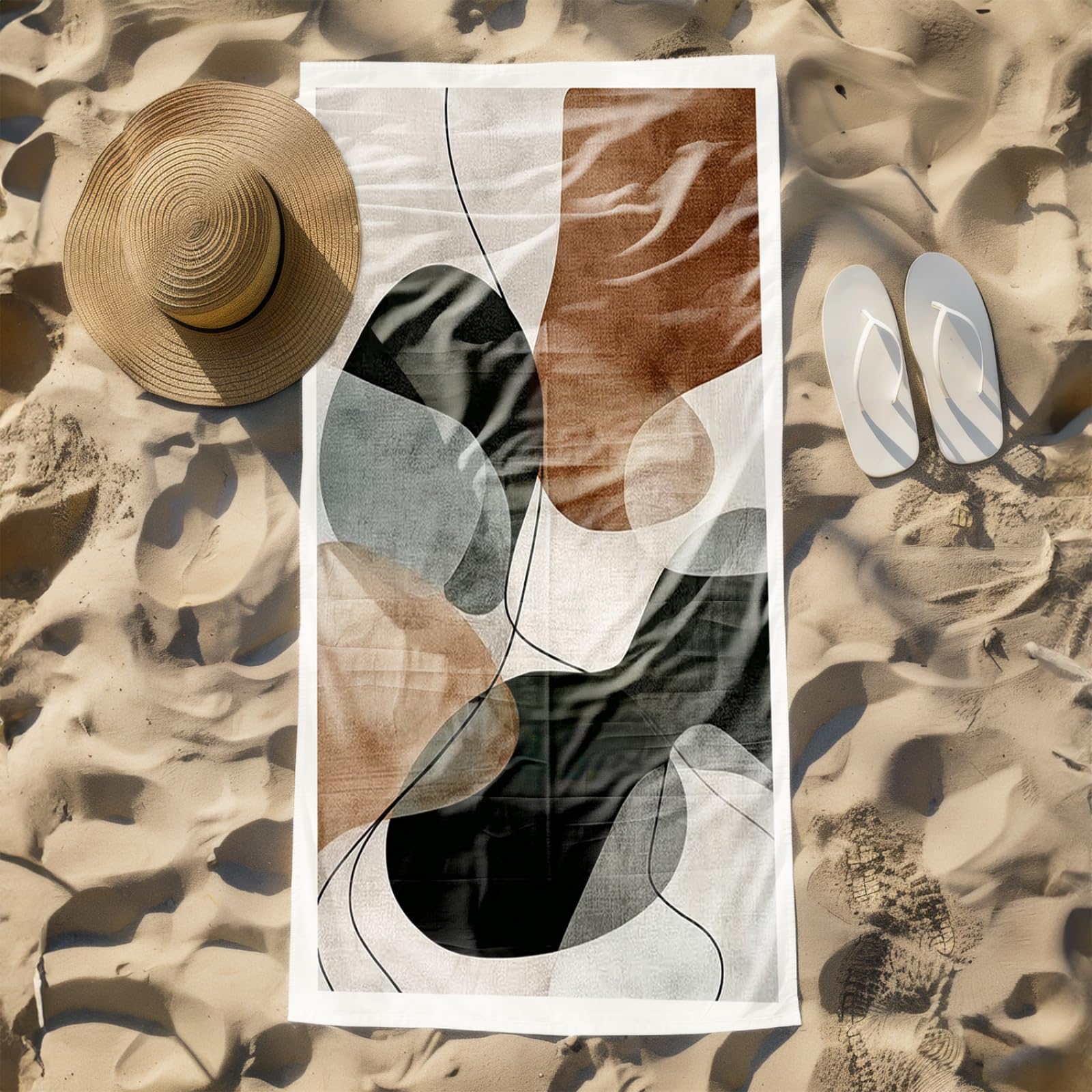 Générique Serviette de Plage 100X200 Graffiti Brun
