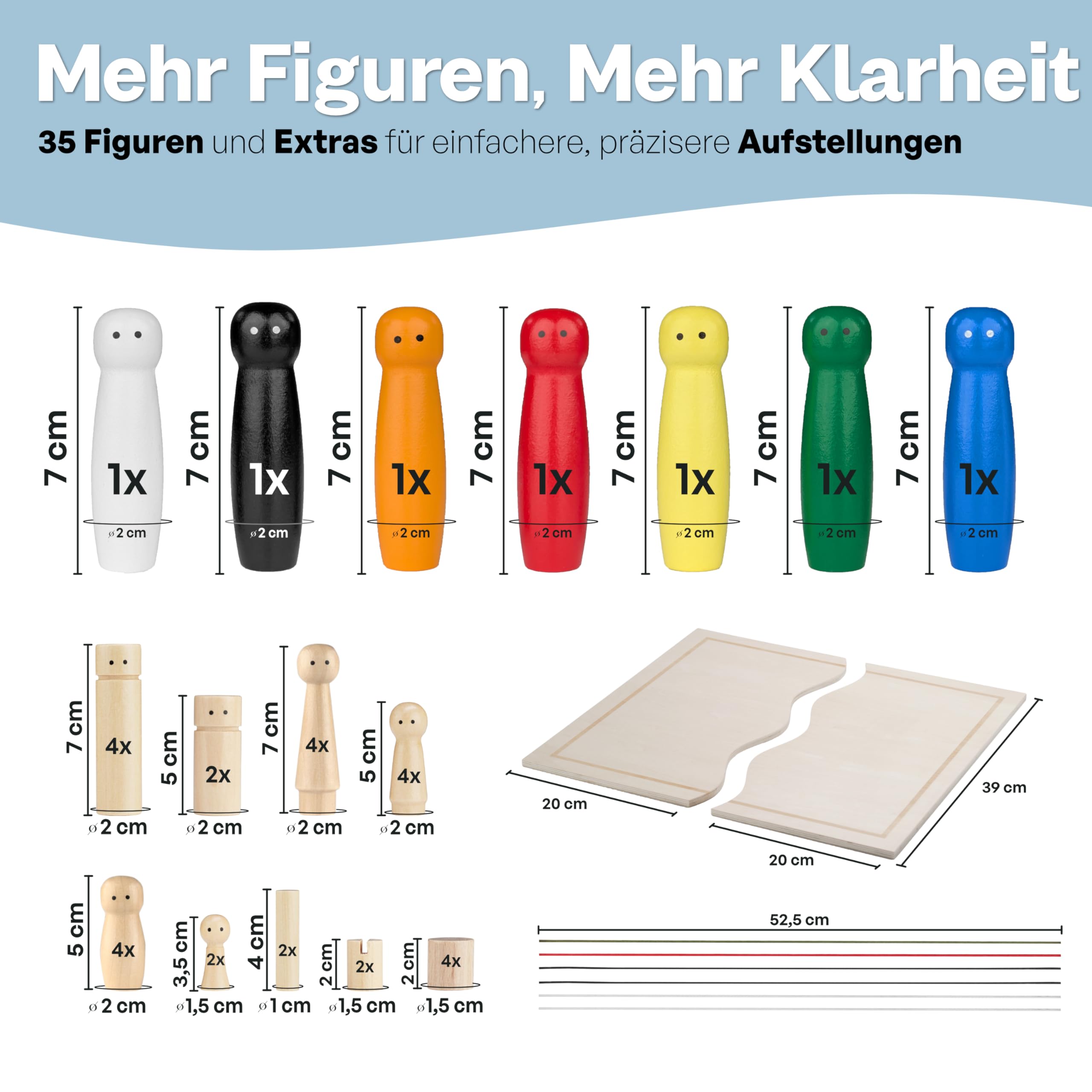 Kit de présentation de tableau systémique - 45 pièces : planche familiale et figurines en bois avec eBook de 200 questions systémiques et extras - Idéal pour le coaching et les présentations