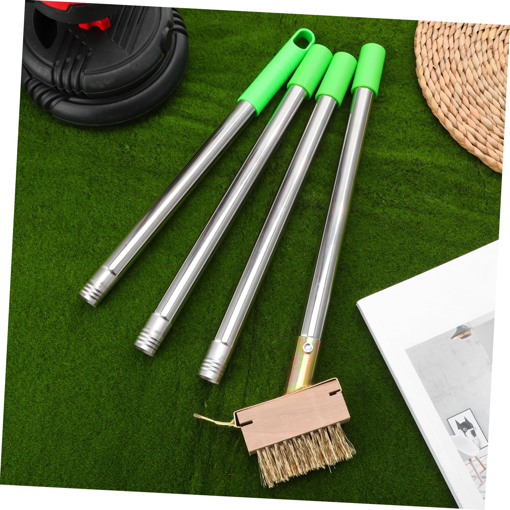 BESPORTBLE Brosse Désherbage Fissures Outil Nettoyage Manuel Long Manche pour Pavés Trottoirs Jardins