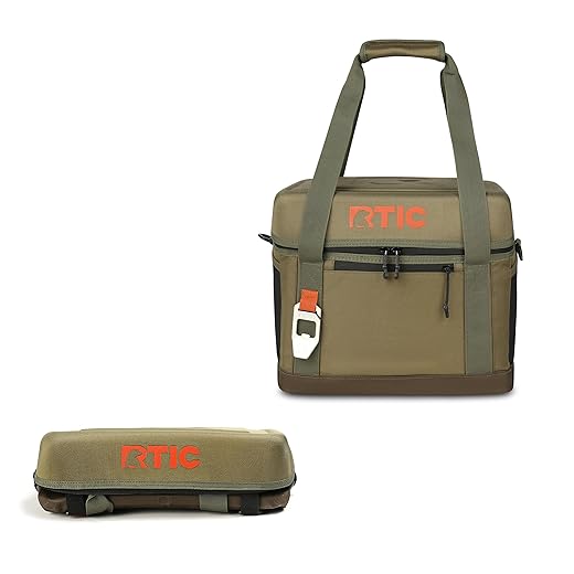 RTIC 28 Can Everyday Cooler, Soft Sided Portable Insulated Cooling for Lunch, Beach, Drink, Beverage, Travel, Camping, Picnic, for Men and Women, Olive