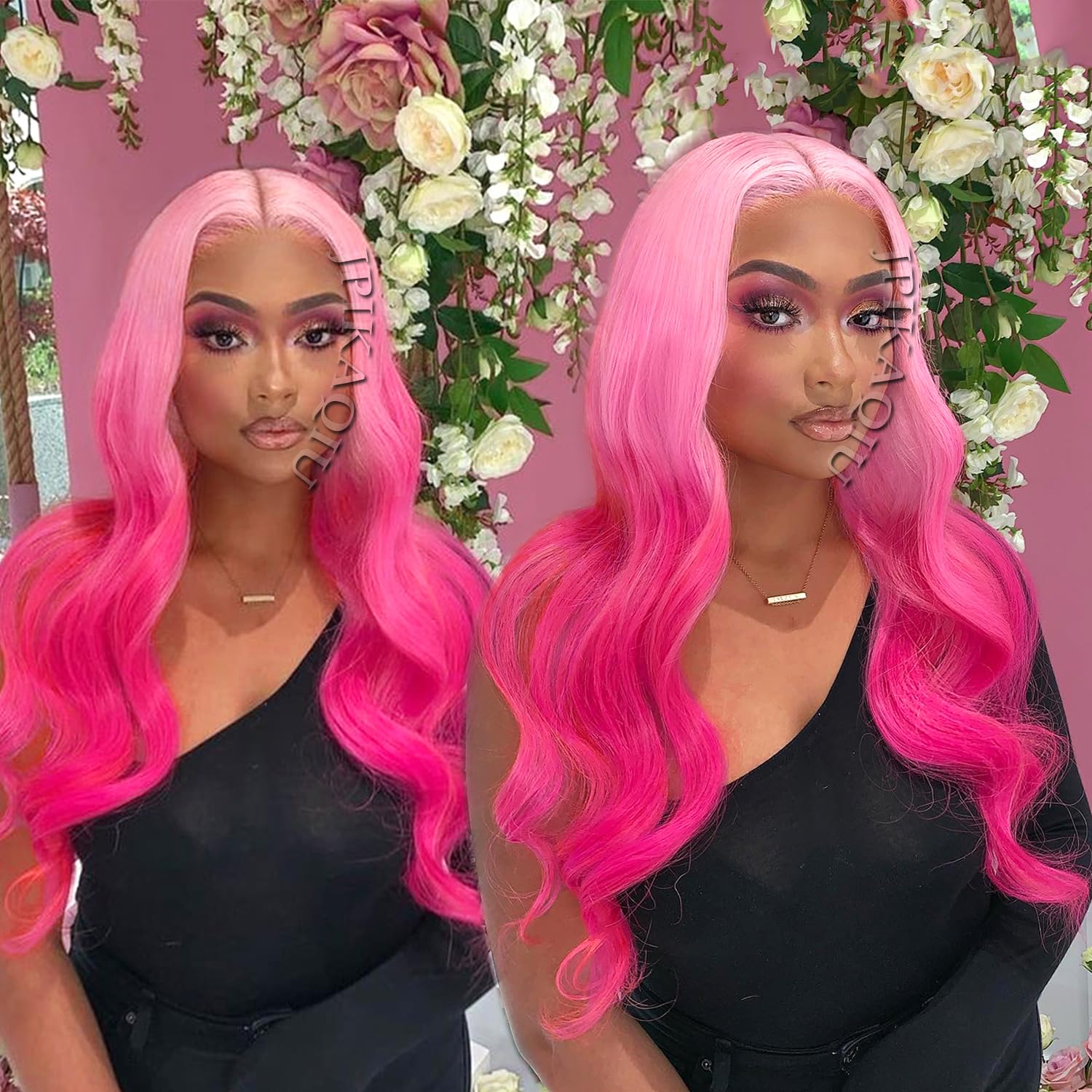 Ombre Pink LaceFront Wig Wig 22-26 inches!! Amazon.com : GGEDUO Purple Ombre Lace Front Wig Body Wave  main image 3