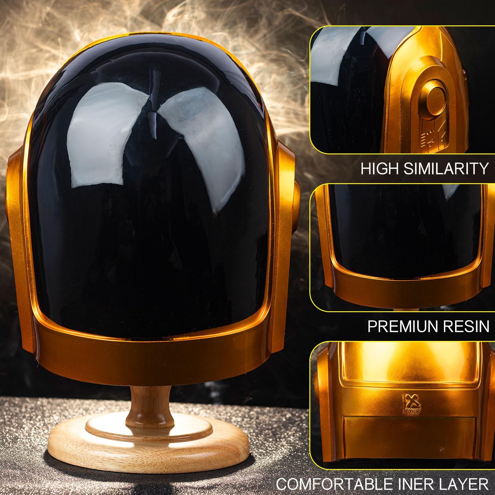 Casque punk de luxe pour homme accessoire de costume de cosplay de fête d'Halloween de festival de musique déguisement pour adultes