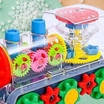 Colorful Musical Locomotive - Durable Gear Train Toy, Light Up Engine, Educational Toy, Gear Action Train | Long Lasting Automatic Bright Color Gear Car Engine for Kids Boys Girls