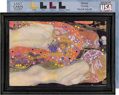 Miniatura 10 de Gustav Klimt - Cabaña perdida, el árbol de la vida, impresión en marco plano negro  Reproducción de pinturas de obras de arte finas  Póster