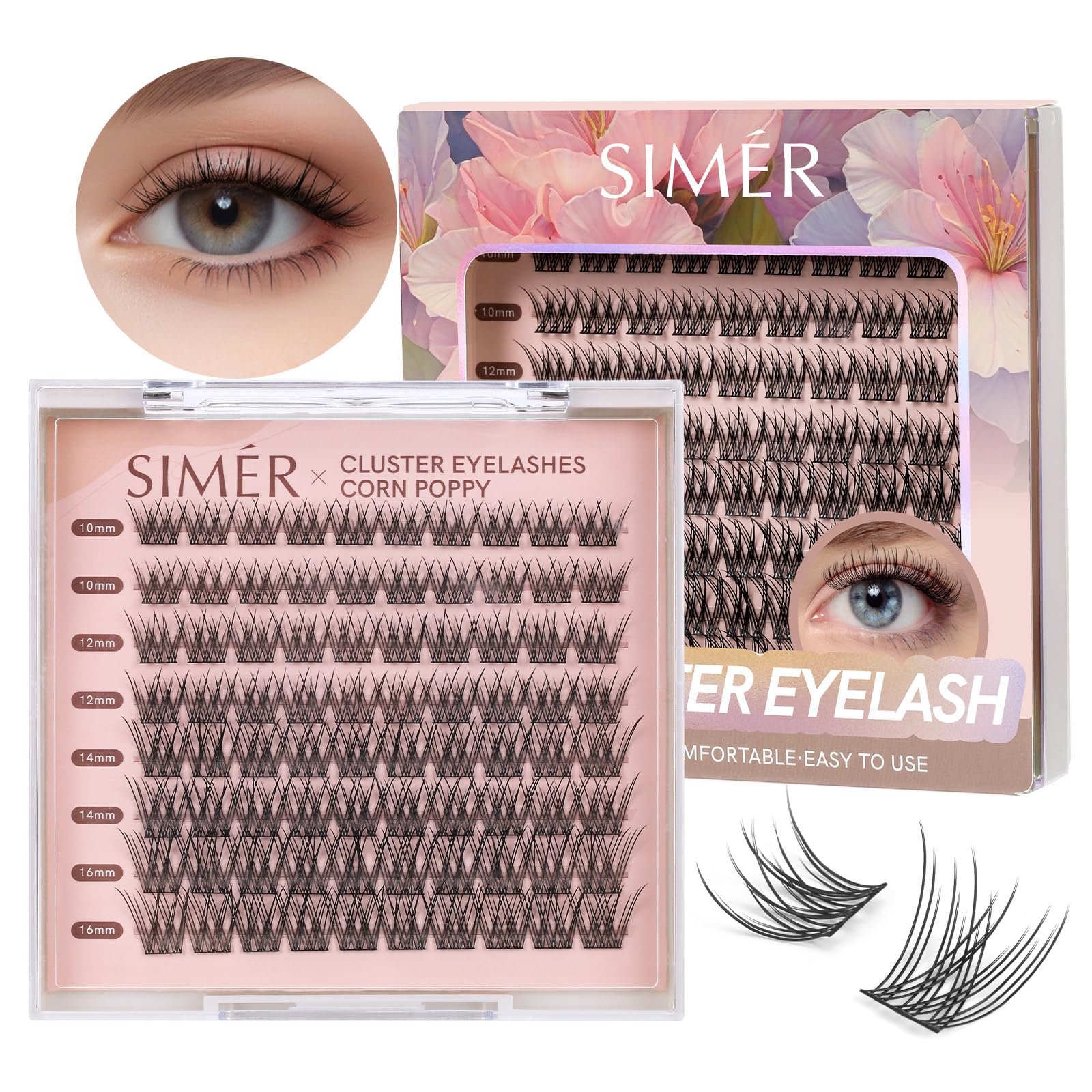 Lash Clusters D Curl 10-16mm Mixed DIY Eyelash Extensions 80PCS Cluster Lashes Individual Eyelash Reusable Wispy Natural Lash Extensions DIY at Home