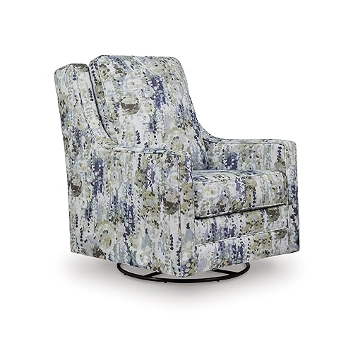Signature Design by Ashley Dustinford Contemporary Abstract Floral Swivel Glider