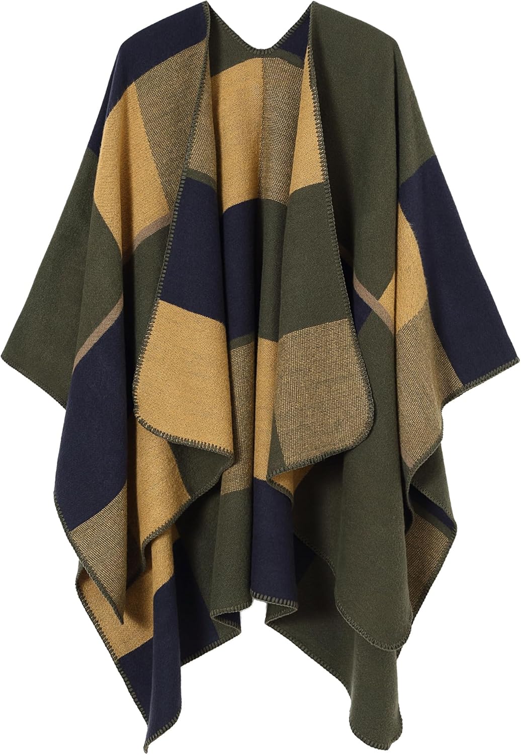 Women Shawl Wrap Poncho Cape Oversized Cardigan Open Front Coat Warm Scarf for Fall Winter