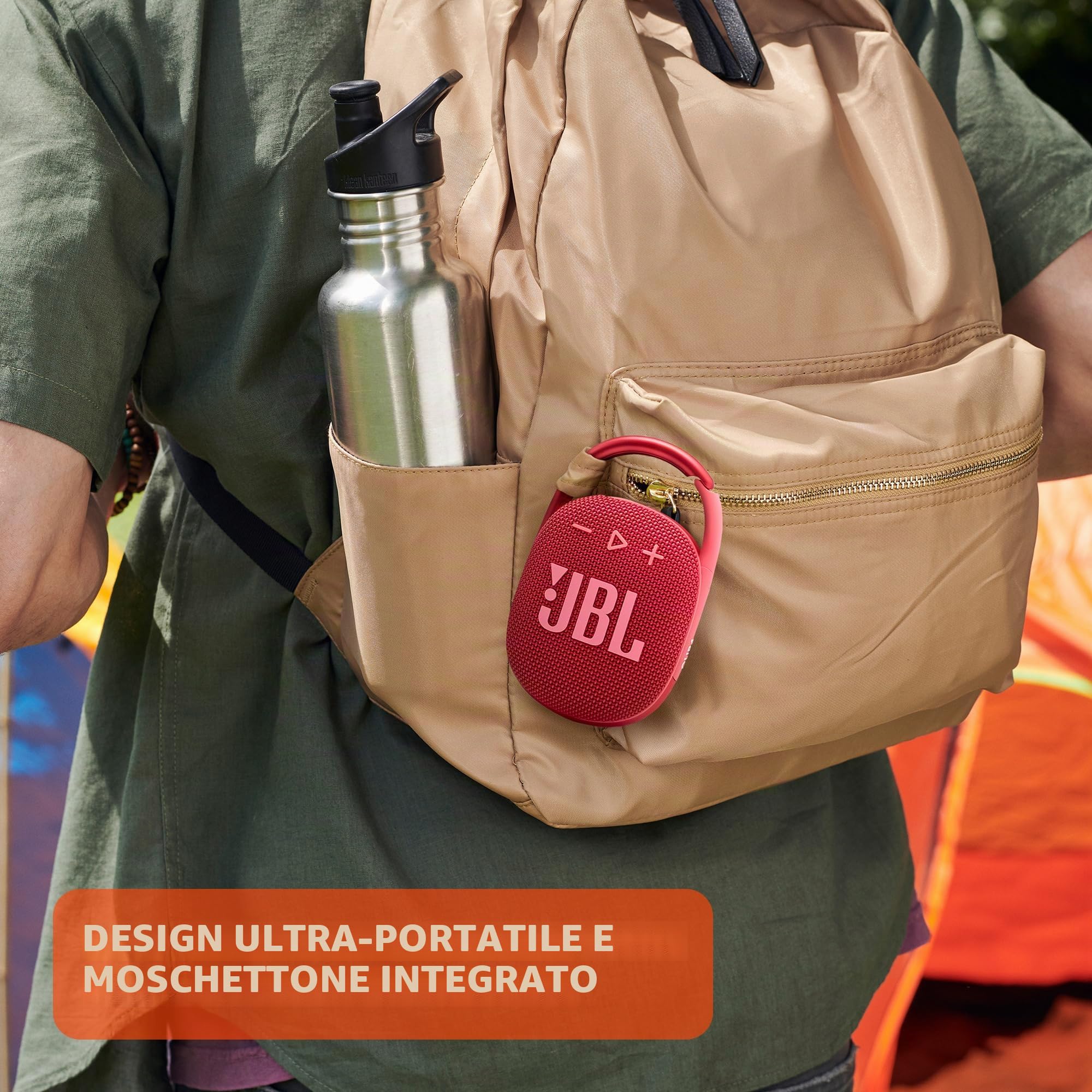 JBL Clip 4 – Mini altoparlante Bluetooth portatile, grande suono e bassi potenti, moschettone integrato, impermeabile IP67 e resistente alla polvere, 10 ore di lettura, altoparlante per la casa,