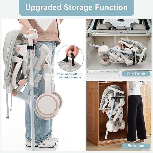 Miniatura 5 de Merax Triciclo plegable 7 en 1 para niños de 12 meses a 6 años, bicicleta de equilibrio para niños con mango de empuje extraíble y ajustable,