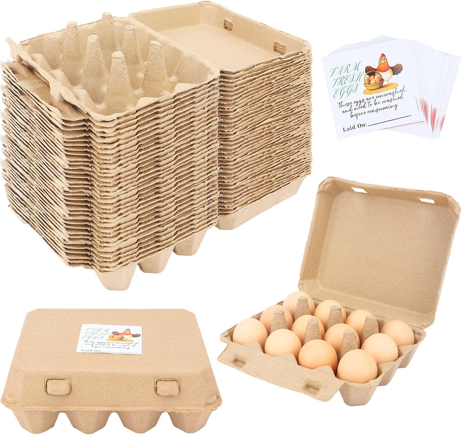 Githirp Paper Egg Cartons for Chicken Eggs 30 Pieces Blank
