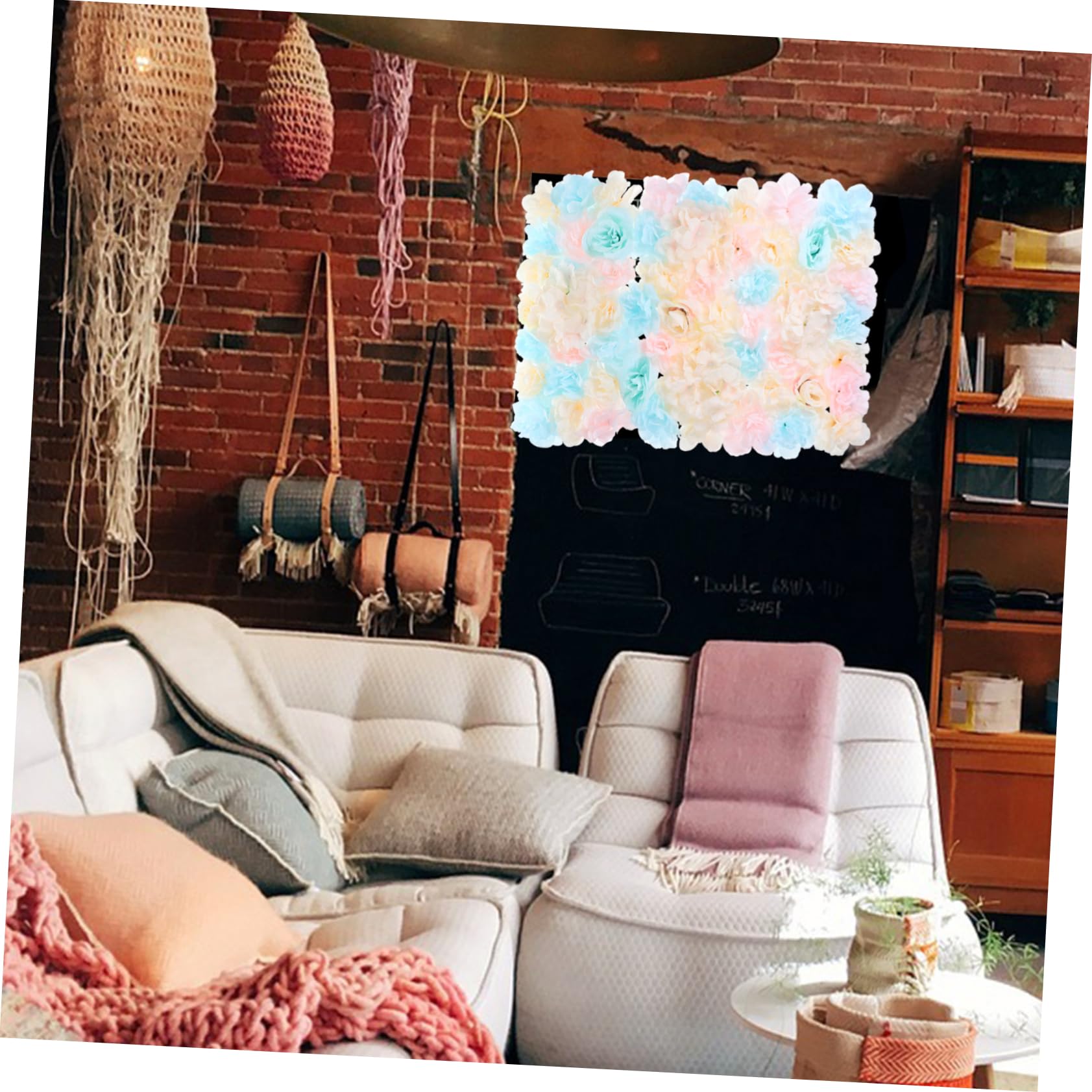 Amosfun Künstliche Rosen Blumenwand 40x60 cm aus PVC und Seidenstoff | Fotohintergrund für Hochzeit und Zuhause, Realistische Optik, Elegante Wanddekoration