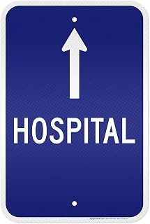 Hospital With Up Arrow Sign, 12x18 Inches, 3M EGP Reflective .063 Aluminum, Fade Resistant, Made in USA by My Sign Center