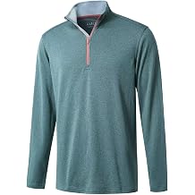 Quarter Zip Golf Pullover Men Dry Fit Long Sleeve Performance Wicking Mock Neck 1/4 Zip Pullover Mens Sweatshirt