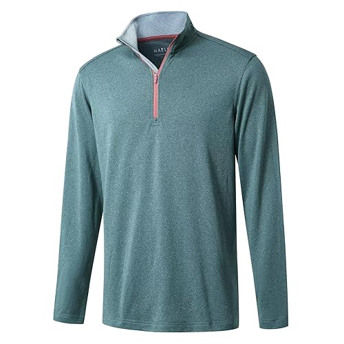 Quarter Zip Golf Pullover Men Dry Fit Long Sleeve Performance