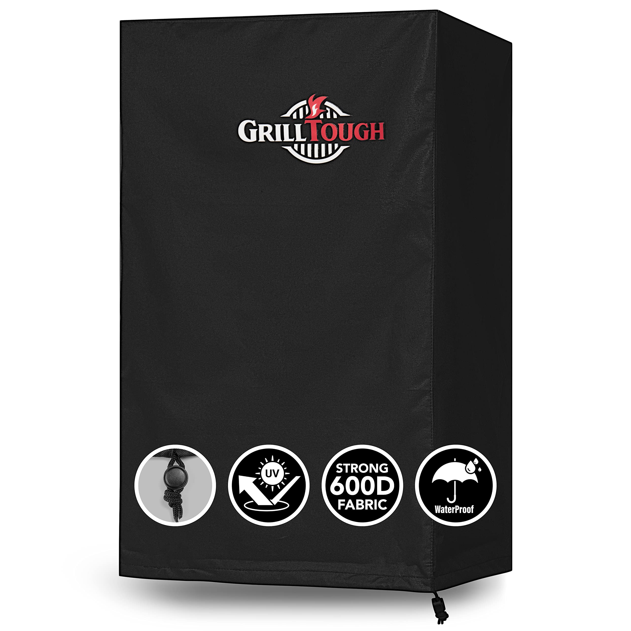 Heavy Duty Smoker Cover for Outdoor Griddle, 30 Inch – Waterproof, Weather Resistant, UV & Fade Resistant with Adjustable Straps – BBQ Cover for Flat Grill, Black