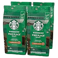 STARBUCKS Pike Place Caffè in grani Tostatura Media, 4 Sacchetti da 450g (1,8kg)