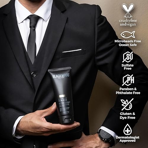 Miniatura 3 de Blackwood For Men Jabón facial de arcilla refrescante, limpiador y máscara de carbón activado, mentol y arcilla Tanakura para limpieza profunda y