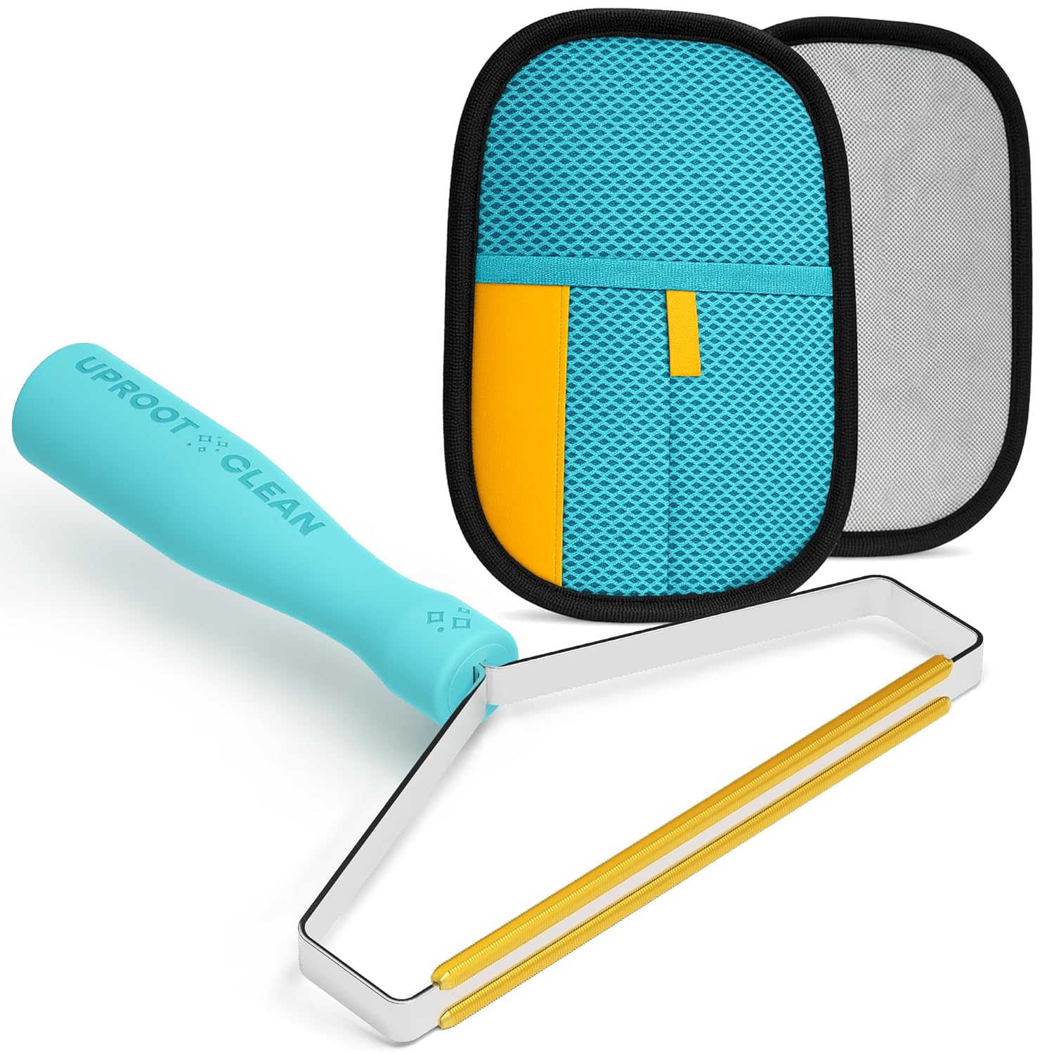 Uproot Cleaner Pro Pet Hair Remover & Electrostatic Pet Hair Removal Glove for Cats & Dogs: Special Multi Fabric Edge Tool for Non-Knit Surfaces, Furniture, Clothes & Car Upholstery – Gets Every Hair!