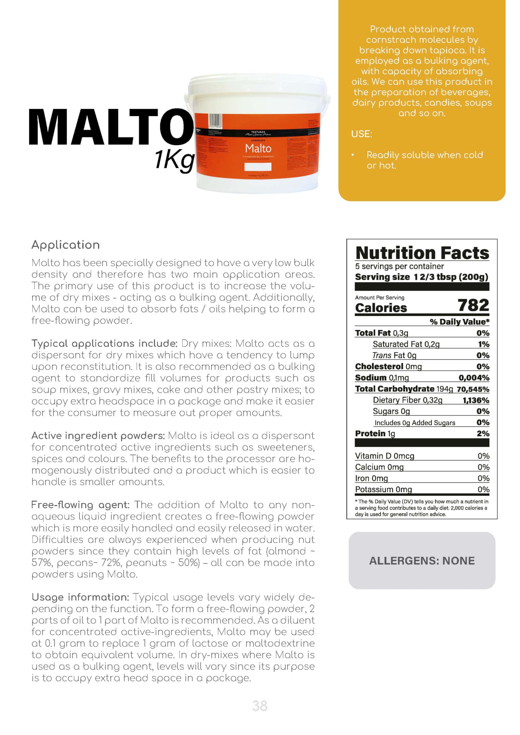 Malto: Texturas Albert & Ferran Adrià, 1000g