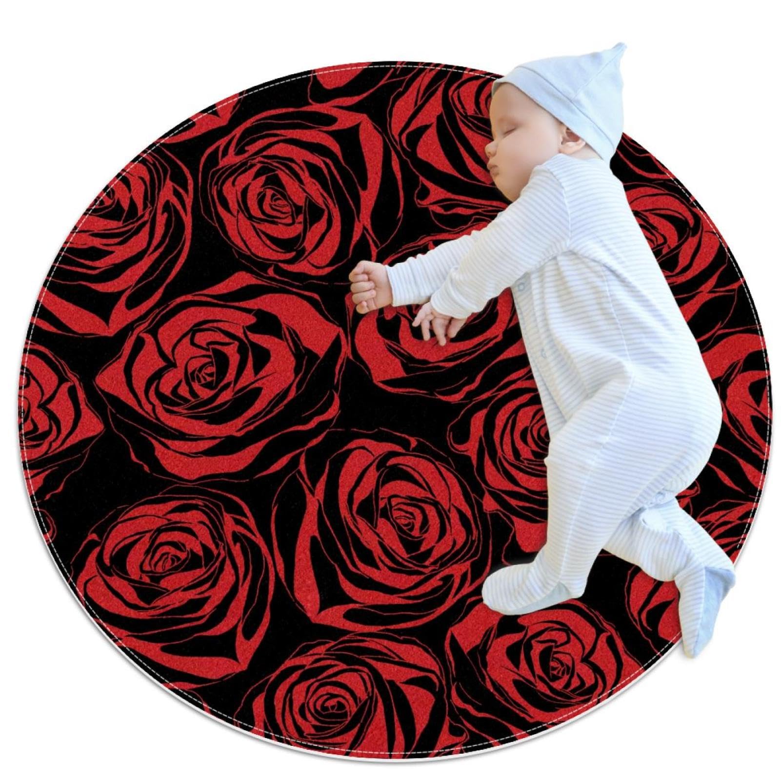 Tapis de salle de bain sans couture rond 1m antidérapant chambre enfant