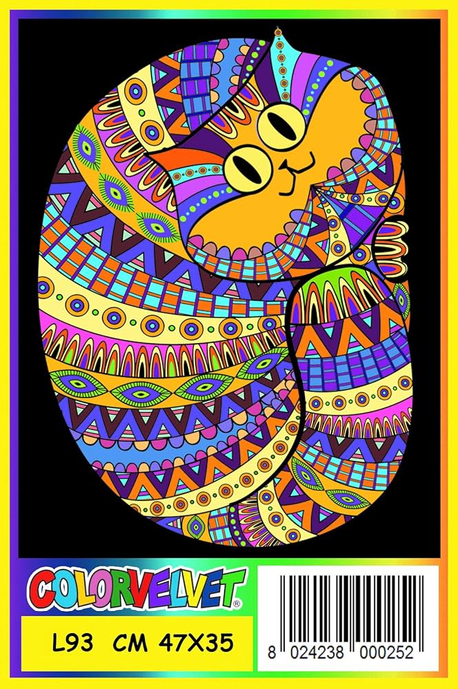 Amazon.com: Colorvelvet Cartoon Cat velvet coloring poster