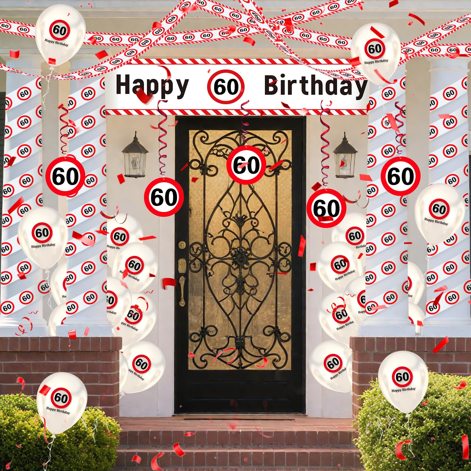 40. Geburtstag Deko Set - Verkehrsschild Motto Mit Ballons & Banner