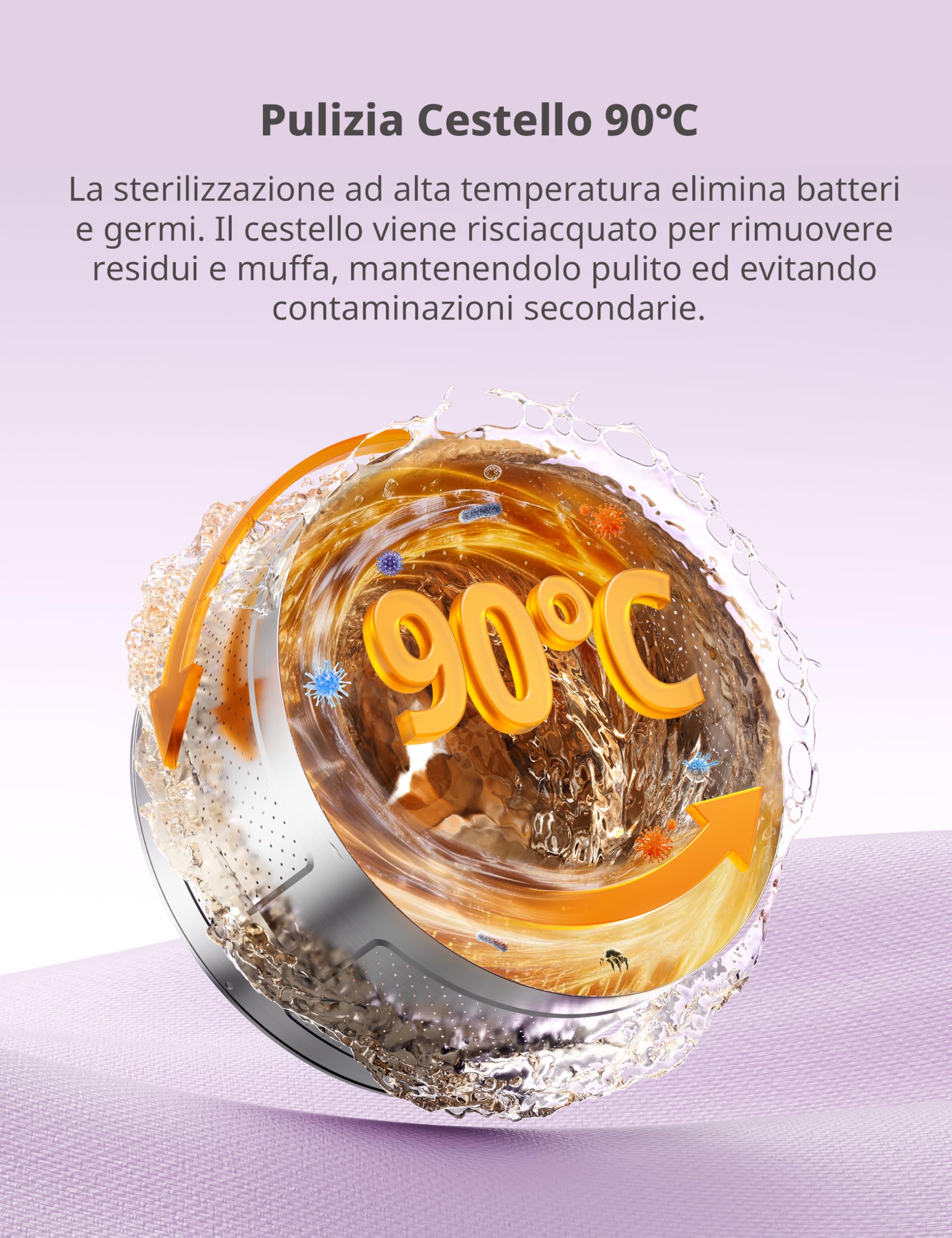 COMFEE' Lavatrice Carica Frontale 6 kg, Ultra Slim 40 cm, Classe A‑10%, 1200 giri, Vapore Igienizzante, Baby Care, Motore Inverter BLDC, 16 Programmi, Bianco – CFP01EW60W