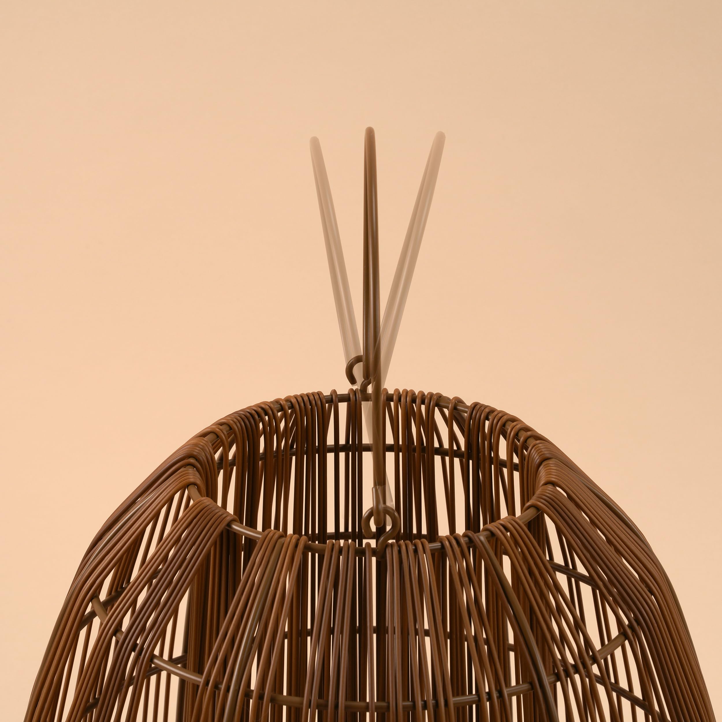 Esotec Solar Rattanleuchten Isabella, 2er Set, Crackle Bruchglas Kugel, Boho Windlichter für draußen, Polyrattan-Geflecht, Akku, Solarleuchte Rattan, wetterfest, outdoor, außen, IP44, 102283