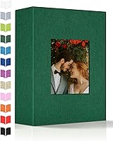 Vista 14 de Álbum de fotos Artfeel 4x6 con 600 bolsillos, álbumes de fotos deslizables, libro de memorias con cubierta de lino y ventana frontal, libro de fotos