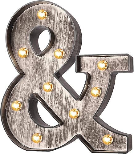 Gris plateado cepillado letras LED luces luces para arriba letras signo para luz de noche bodafiesta de cumpleaños batería lámpara de Navidad hogar