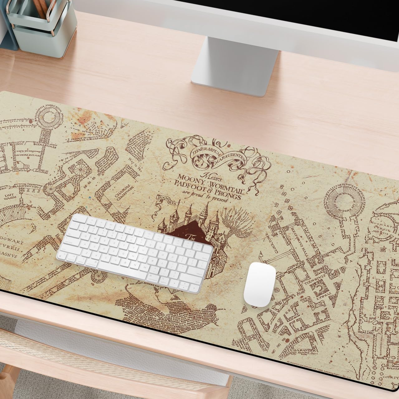 Head Case Designs Officially Licensed Harry Potter The Marauder's Map Graphics 37.4 x 15.75 x 0.16 inches (900 x 400 mm) - XL Gaming Office Desk PC Keyboard Mouse Mat Pad