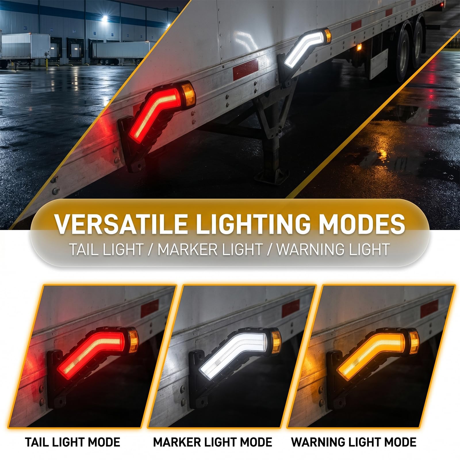 2 x LED Begrenzungsleuchten 12-24V, Seitenmarkierungsleuchten wasserdicht für LKW, PKW, Wohnwagen, Anhänger – Weiß/Rot