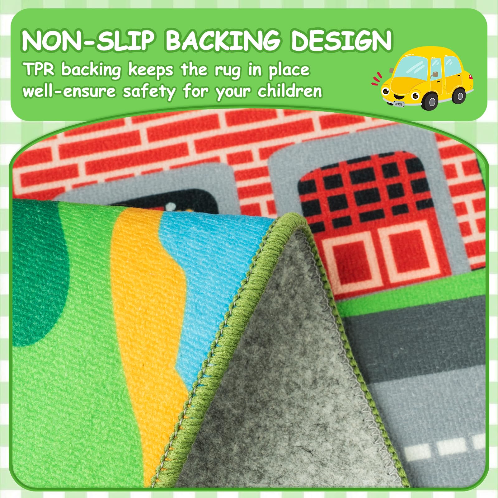 alfombra de juegos para niños, 150 x 200 cm, extra grande, alfombra de aprendizaje de la vida urbana, educativa para el coche, para bebés, dormitorio, sala