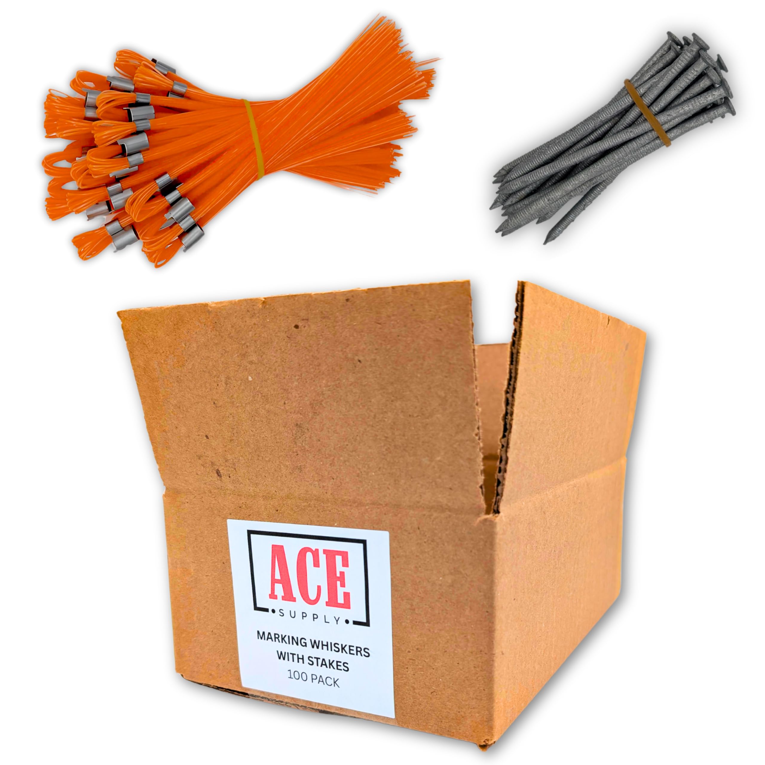 Orange Marking Whiskers With Stakes - 25 Pack - Durable Marking Whisker Set - Use Survey Whiskers As Ground Markers, Construction Markers, Or Trail Markers — Amazon image 11
