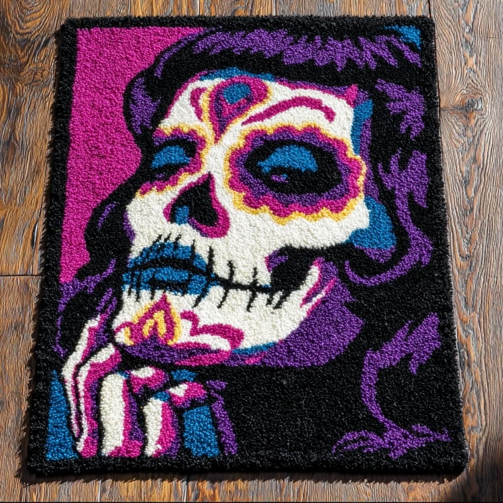 Wallphantom Skullgirl Latch Hook Kits Rugs,