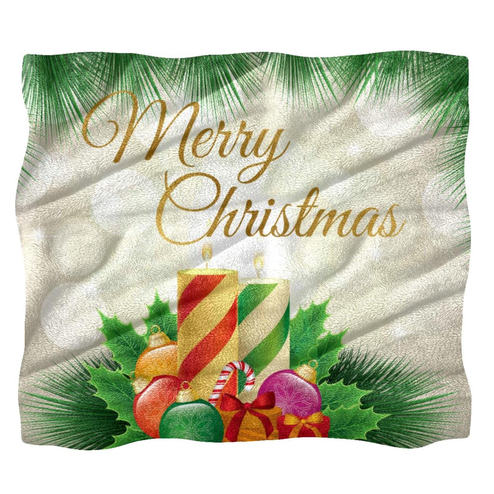 Couverture polaire Merry Christmas douce et finitions premium