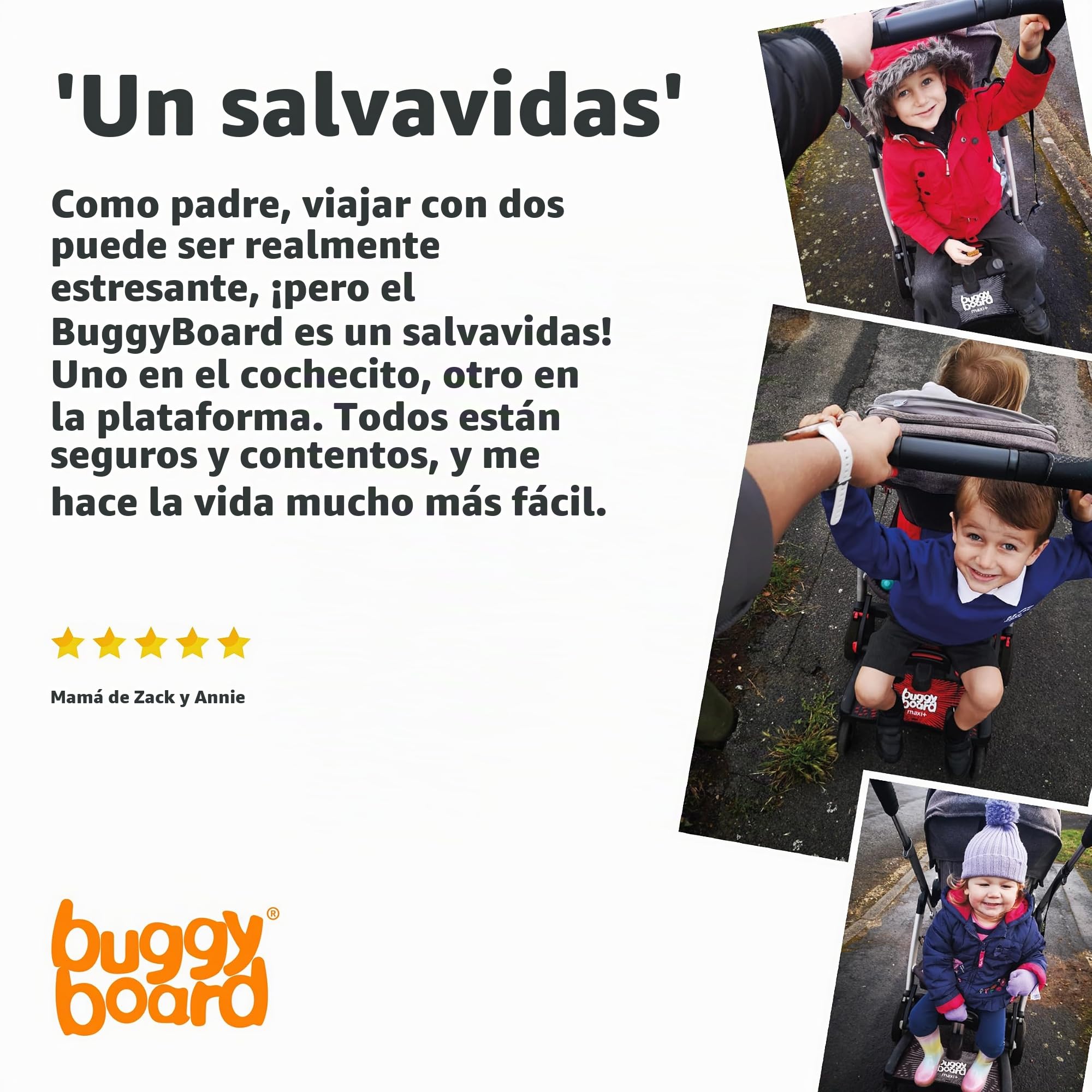 Lascal BuggyBoard Mini Plataforma con ruedas para carrito infantil, accesorio para niños de 2 a 6 años (22 kg), compatible con casi todas las sillitas de paseo, negro