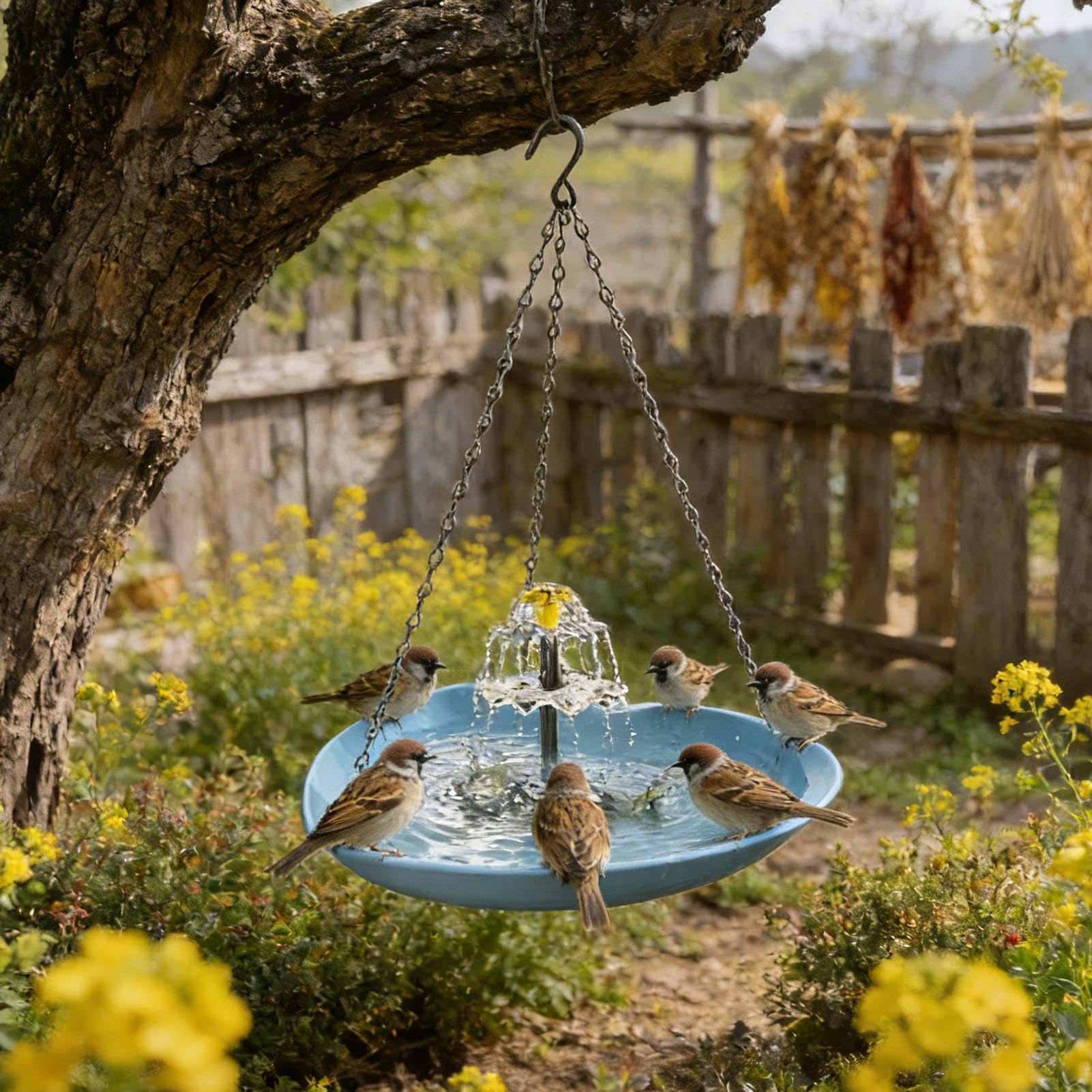 Generisch Bain d'oiseaux d'extérieur en forme de cœur résistant aux intempéries | Abreuvoir à oiseaux pour jardin, étang, terrasse, pelouse, cour, perruche, perruche, perruche
