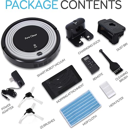 Miniatura 10 de SereneLife Robot aspirador automático programable, robótica limpieza automática del hogar para alfombras limpias de suelos de madera dura con