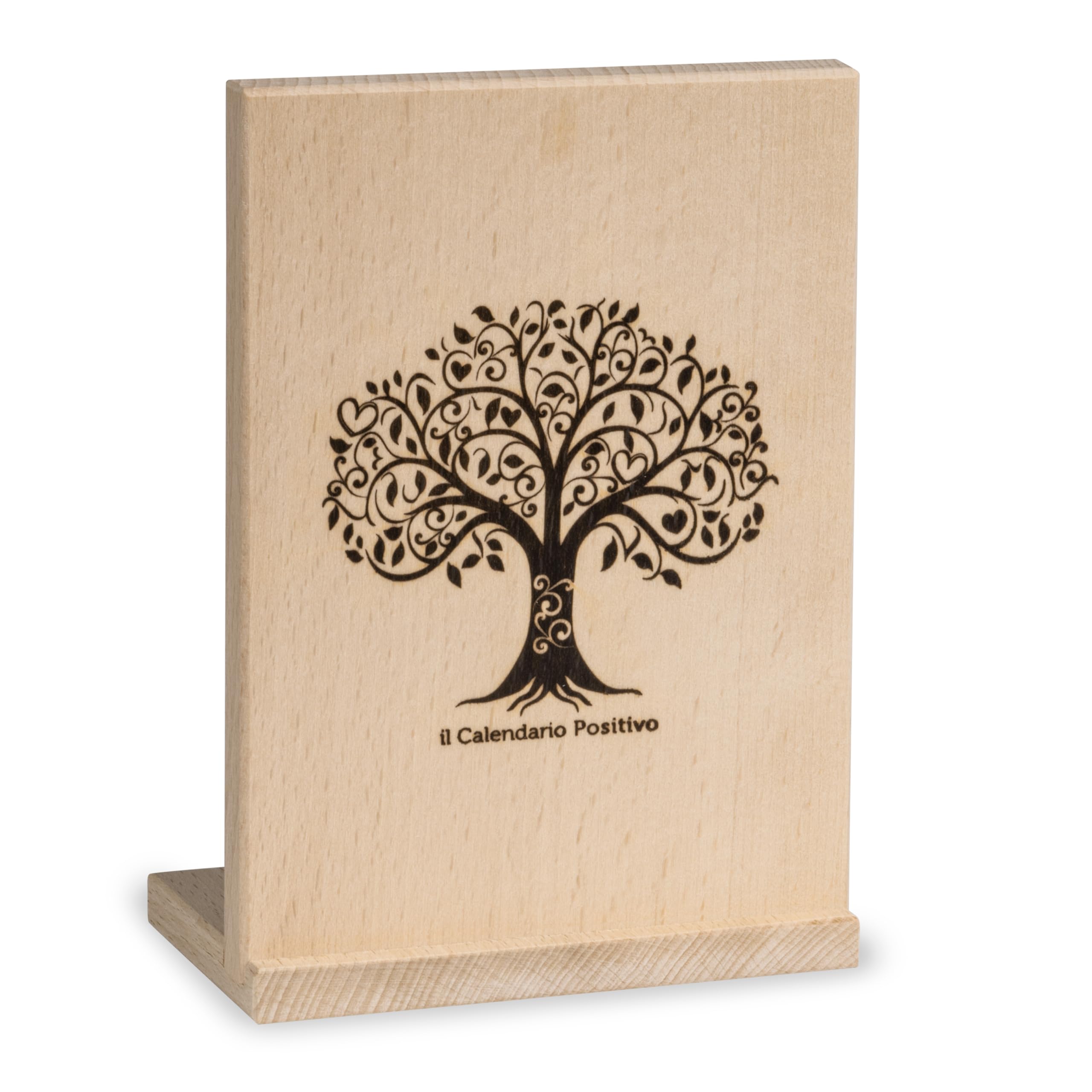 Calendario Positivo 2026 Motivazionale | Con Supporto in Legno di Faggio, da Tavolo | Affronta le Giornate col Sorriso ed un Pensiero filosofico | Idea Regalo geniale | Misure 12x17x5,5 | Luxury Pack