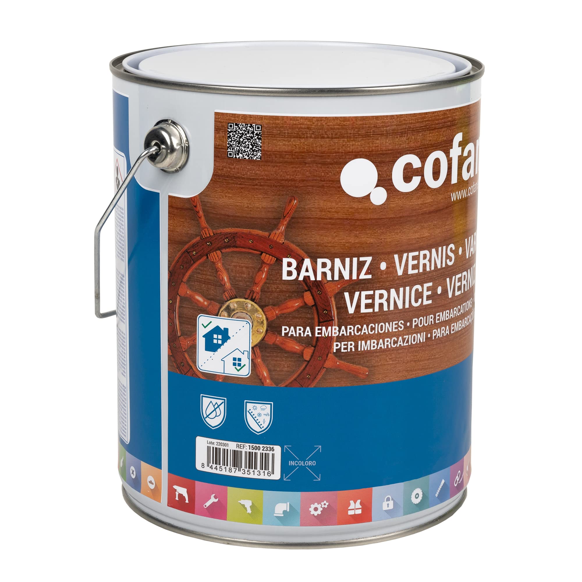 Cofan Barniz para Embarcaciones | Incoloro | Bote de 4 litros