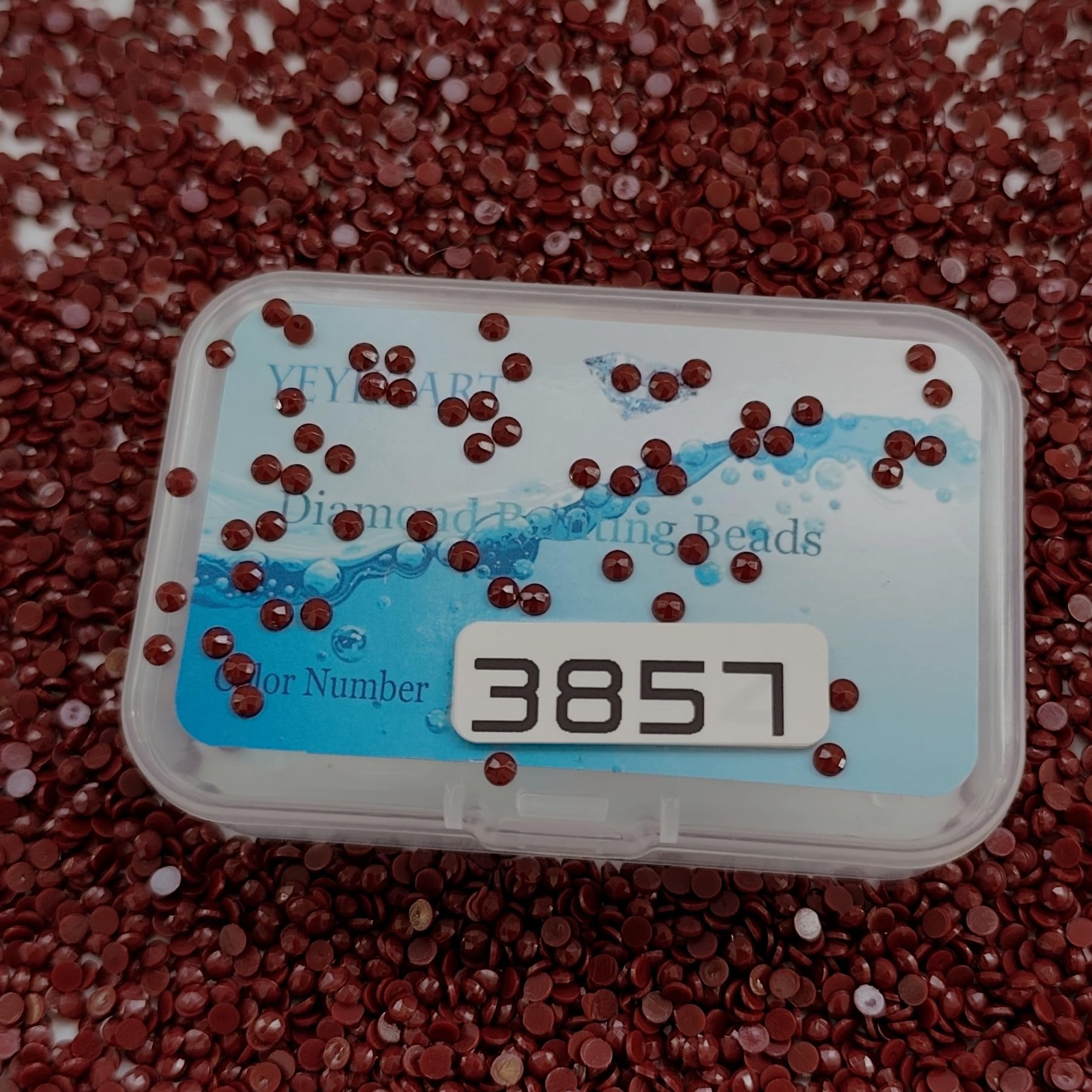 YEYKZART 3857 Diamond Painting Replacement Round Diamonds Beads Rhinestones Accessories for Diamond Art Missing Color 3500 PCS — image 1