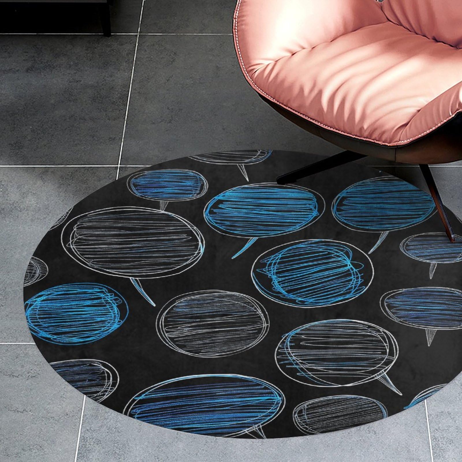Tapis de bain absorbant et antidérapant rond de 90 cm pour douche