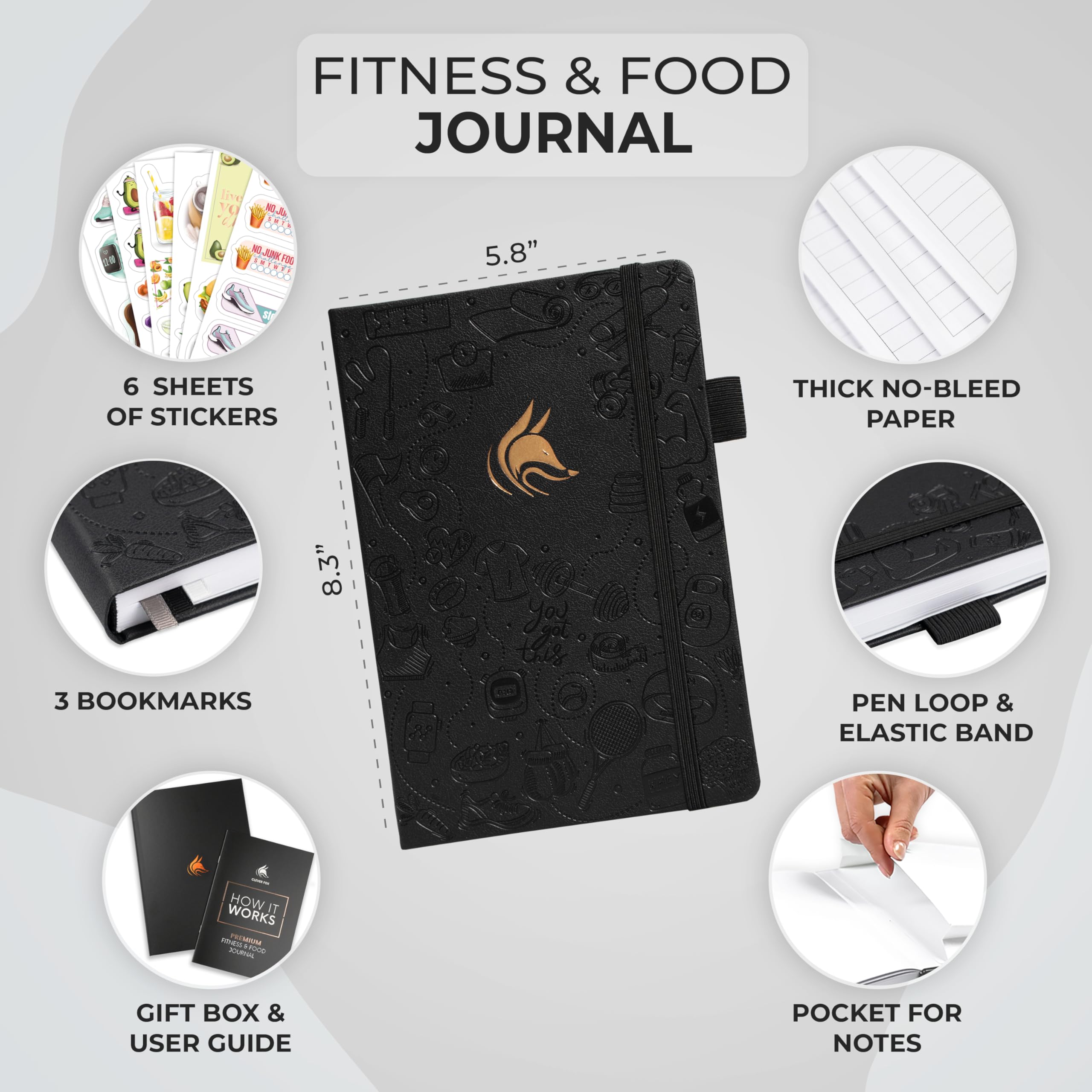 Clever Fox Fitness Journal, Libro De Registro De Entrenamien | Meses
