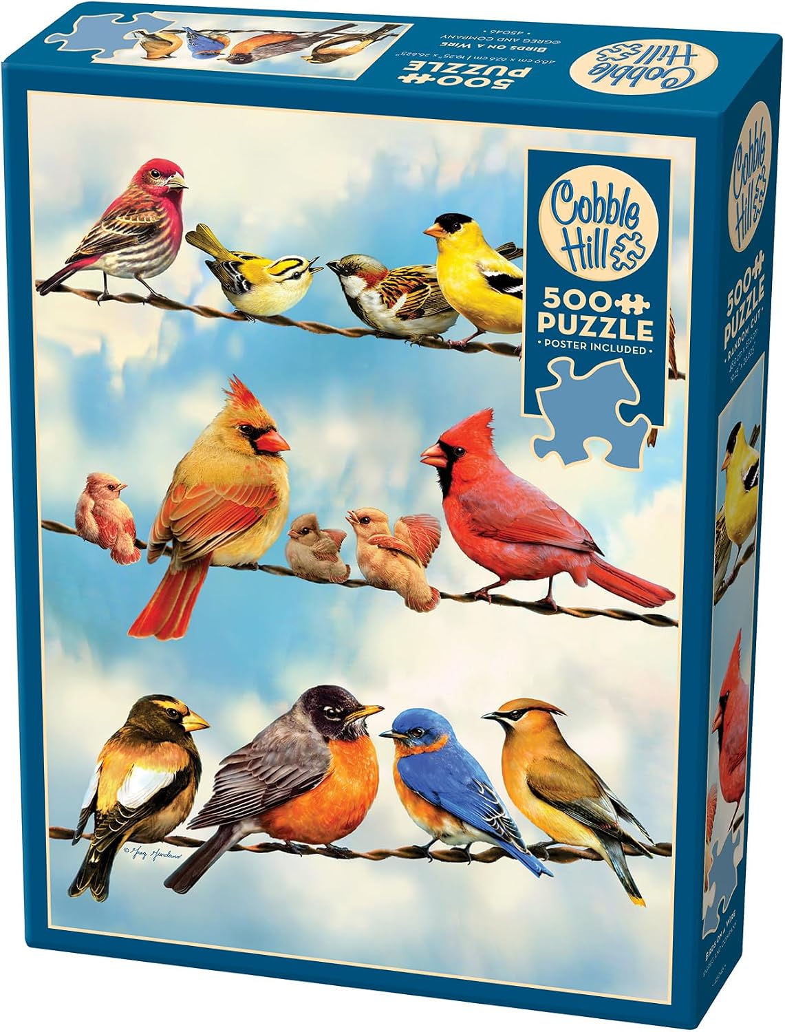 Cobble Hill 500 Piece Puzzle - Birds on a Wire - Sample Poster Included image 2