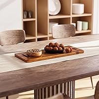 Vista 7 de Tabla de Charcutería Grande de Madera de Acacia de 24" con Asas - Tablas de Madera Extra Largas para Servir Quesos - Plato Rectangular para Servir