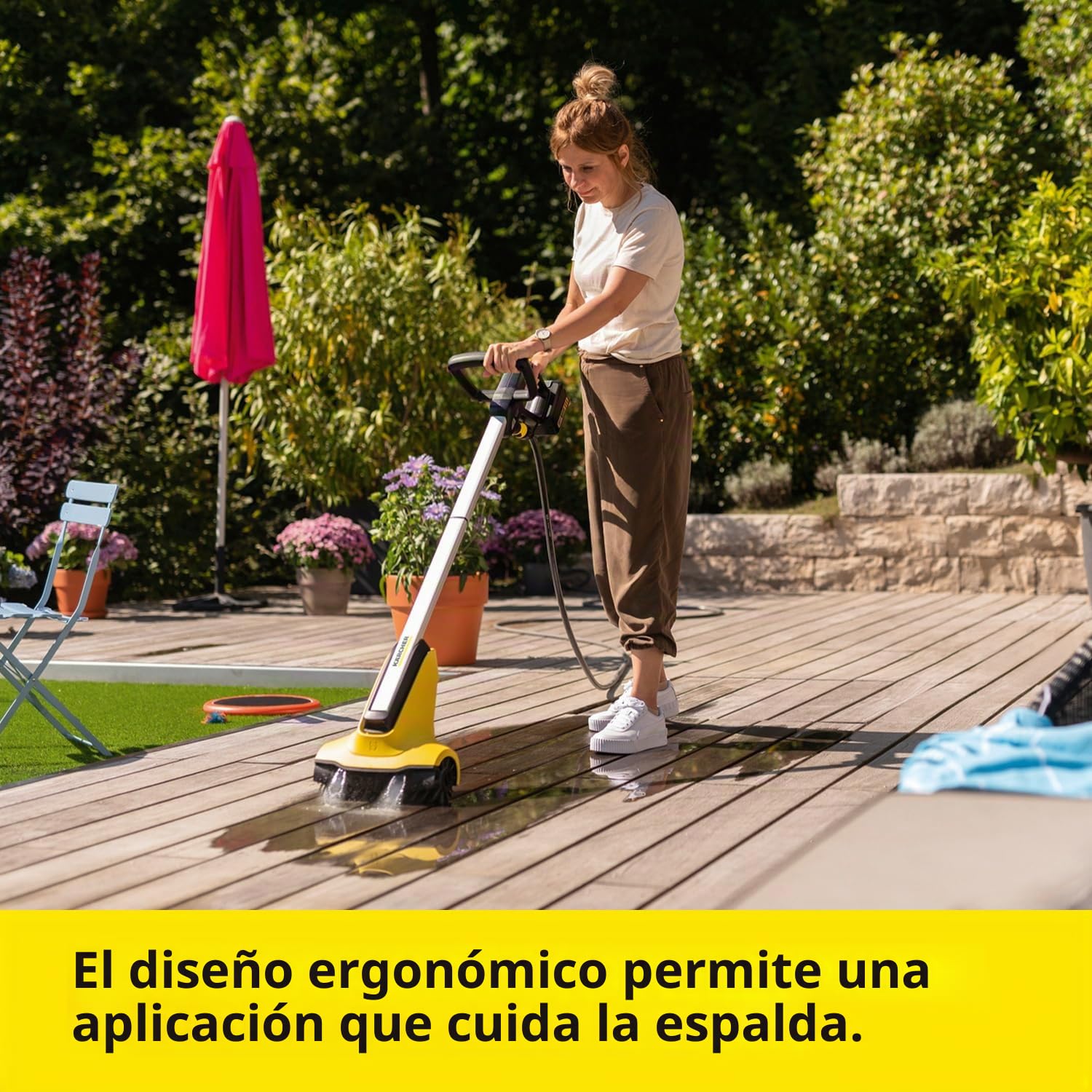 Kärcher Limpiadora de terrazas PCL 3-18 a batería 18 V, presión: 10 bar, consumo de agua a 4 bar: máx. 180 l/h, rendimiento: 20-40 m2, compatible con baterías 18 V de Kärcher, sin batería